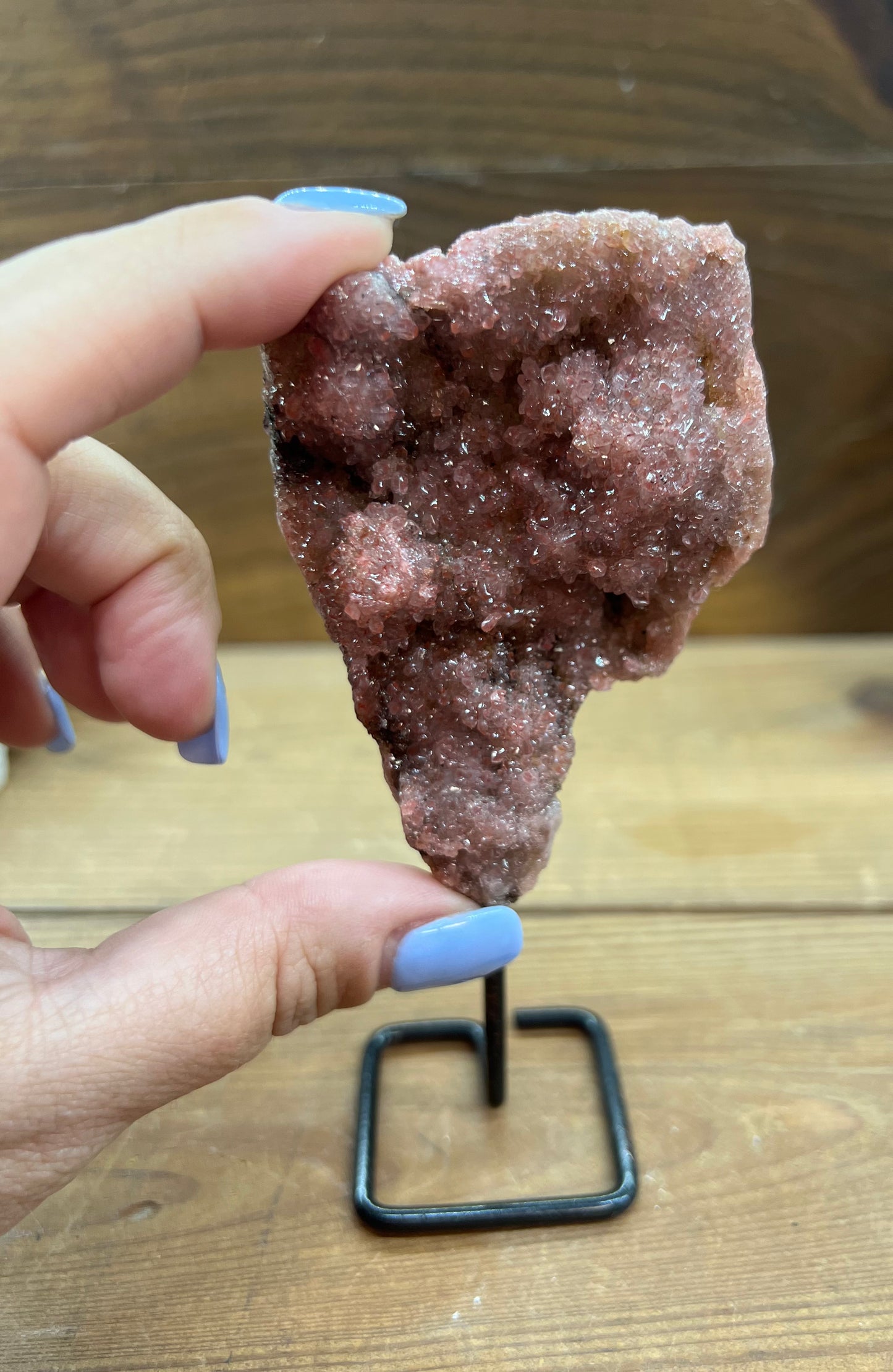 Pink Amethyst on a stand
